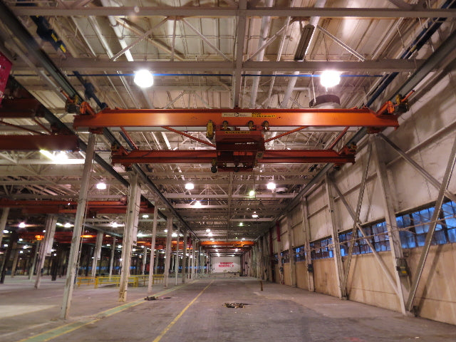Cleveland Tramrail P&H 15 Ton Double Girder Underhung Bridge Crane 34' 10" Span
