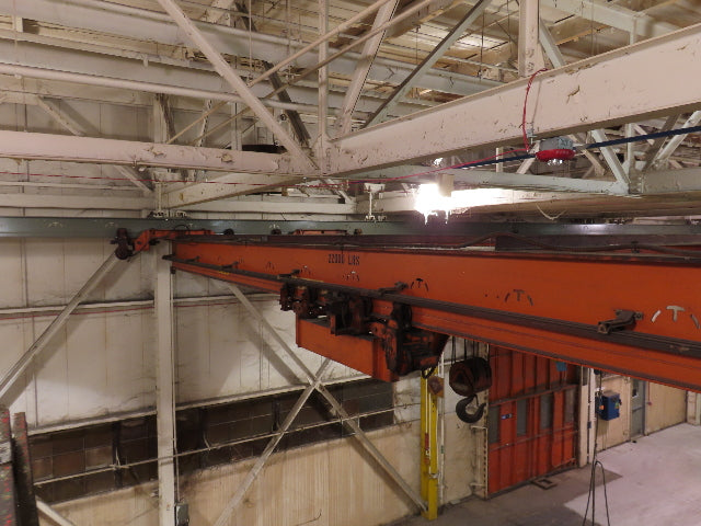 Cleveland Tramrail P&H 11 Ton Double Girder Underhung Bridge Crane 34' 10" Span