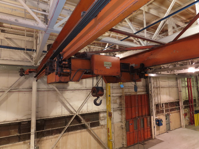 Cleveland Tramrail P&H 11 Ton Double Girder Underhung Bridge Crane 34' 10" Span