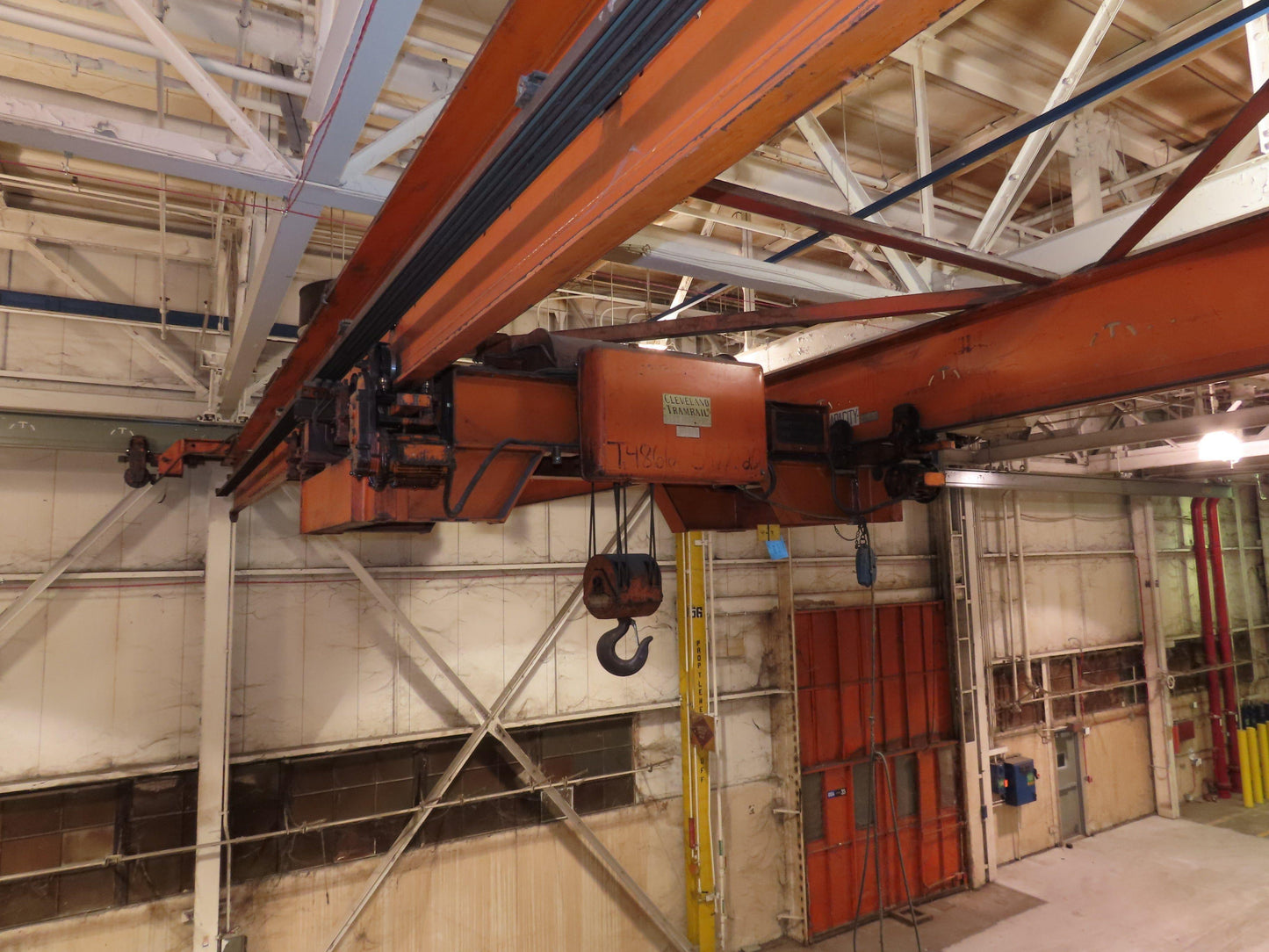Cleveland Tramrail P&H 11 Ton Double Girder Underhung Bridge Crane 34' 10" Span