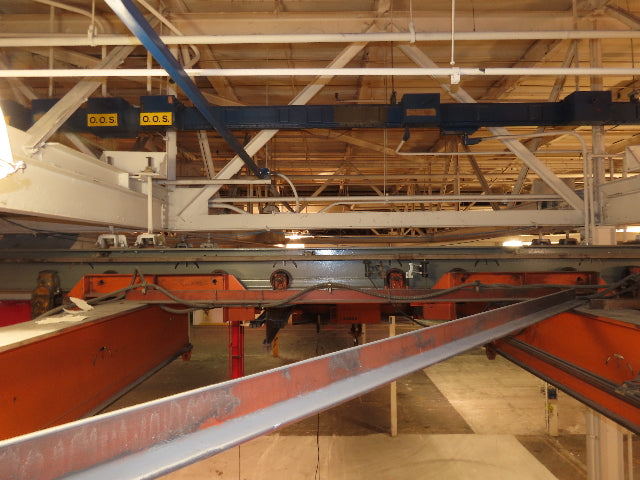 Cleveland Tramrail P&H 11 Ton Double Girder Underhung Bridge Crane 34' 10" Span