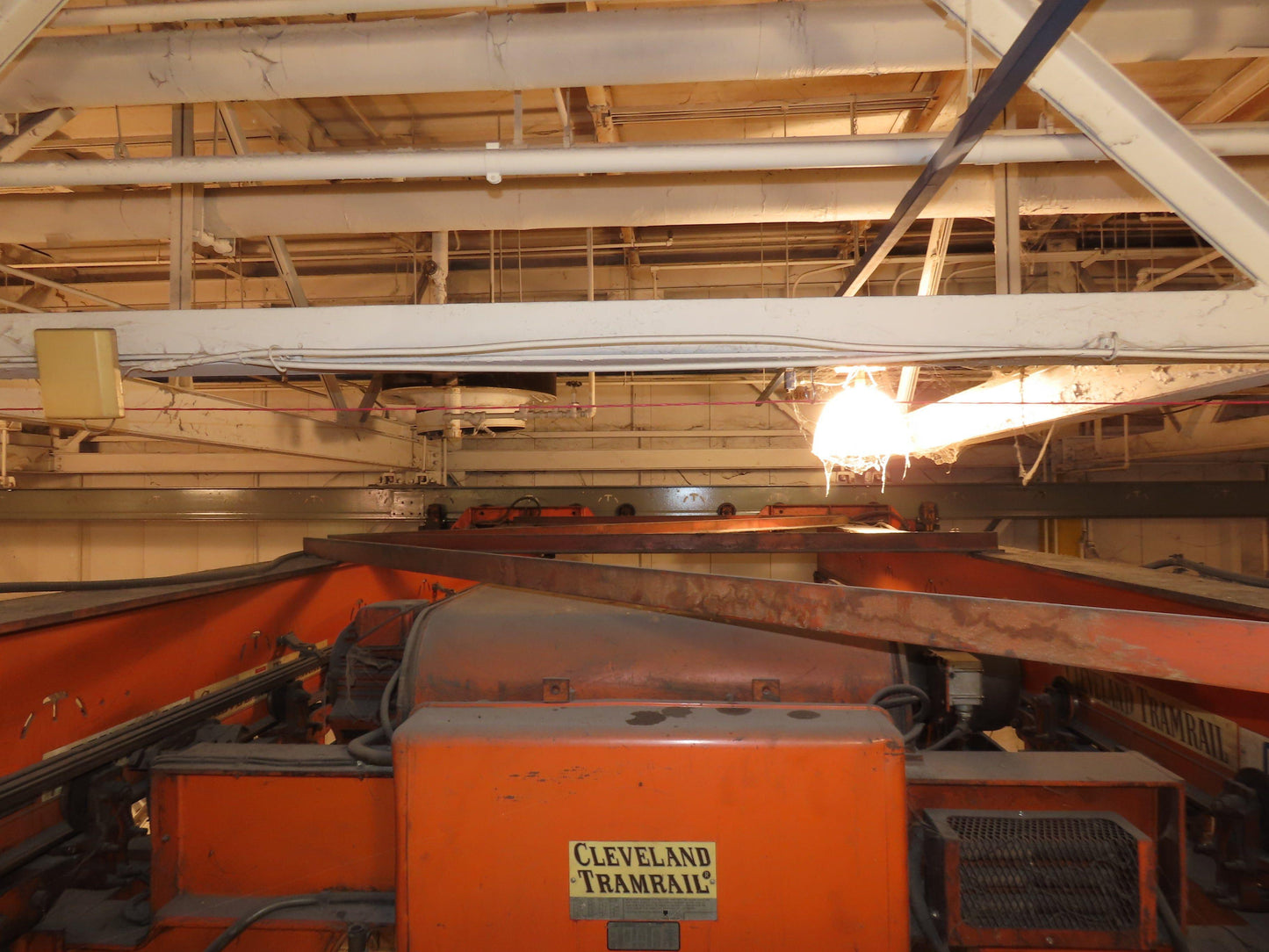 Cleveland Tramrail P&H 11 Ton Double Girder Underhung Bridge Crane 34' 10" Span