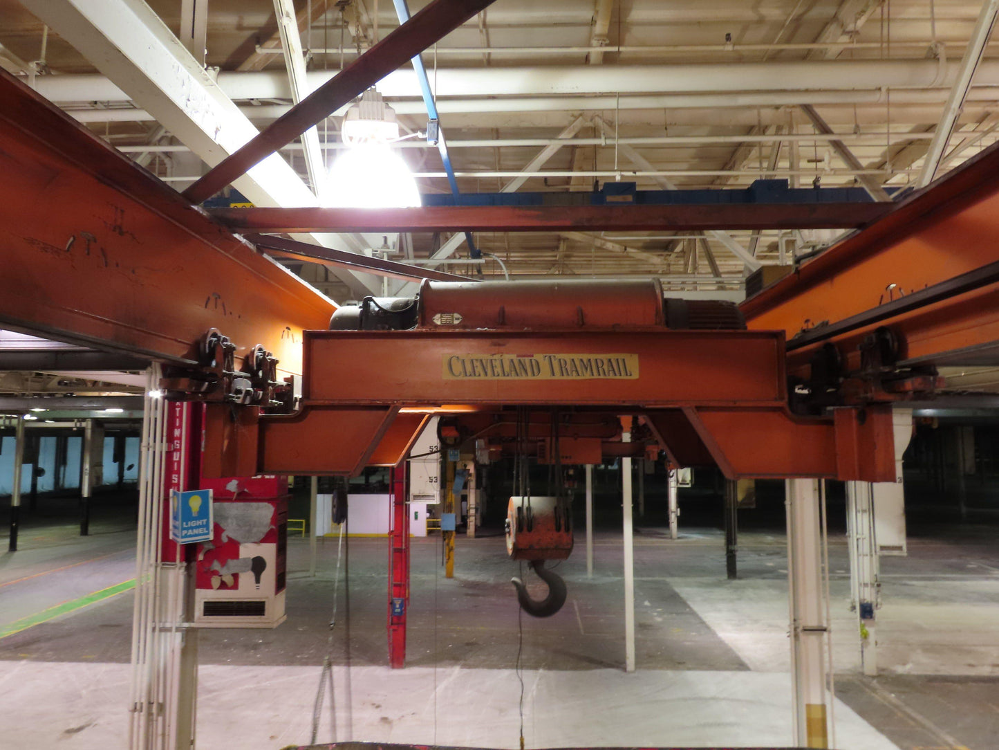 Cleveland Tramrail P&H 11 Ton Double Girder Underhung Bridge Crane 34' 10" Span