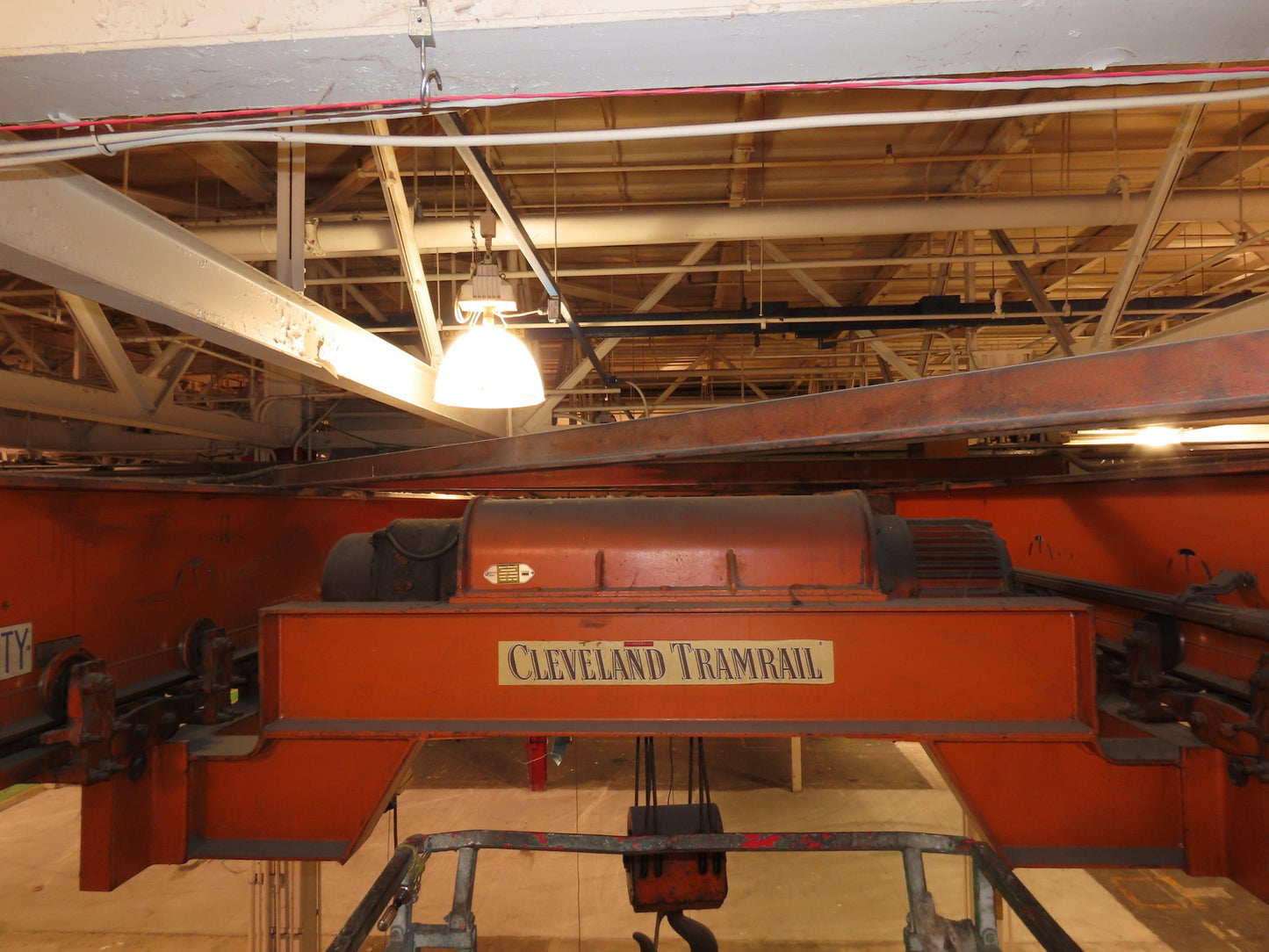 Cleveland Tramrail P&H 11 Ton Double Girder Underhung Bridge Crane 34' 10" Span