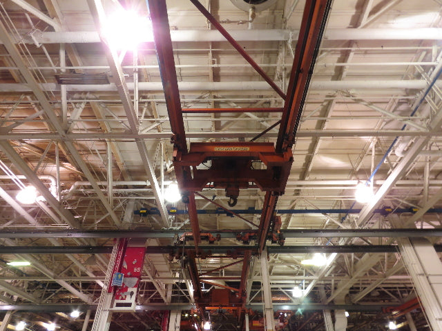 Cleveland Tramrail P&H 11 Ton Double Girder Underhung Bridge Crane 34' 10" Span
