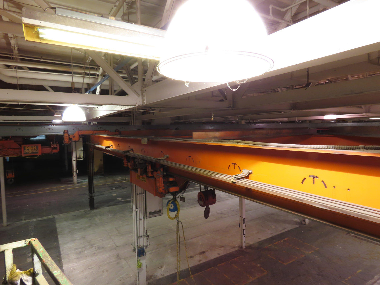 Cleveland Tramrail P&H 11 Ton Double Girder Underhung Bridge Crane 34' 10" Span