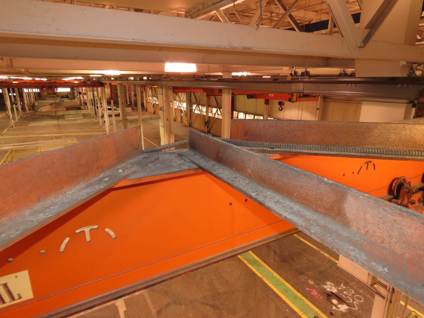 Cleveland Tramrail P&H 11 Ton Double Girder Underhung Bridge Crane 34' 10" Span
