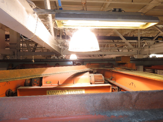 Cleveland Tramrail P&H 11 Ton Double Girder Underhung Bridge Crane 34' 10" Span