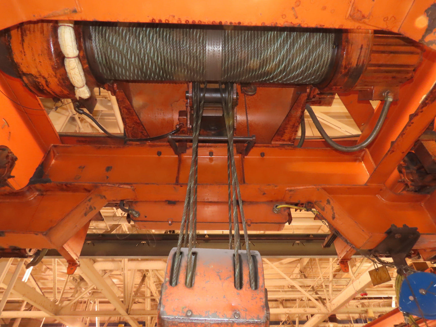 Cleveland Tramrail P&H 11 Ton Double Girder Underhung Bridge Crane 34' 10" Span