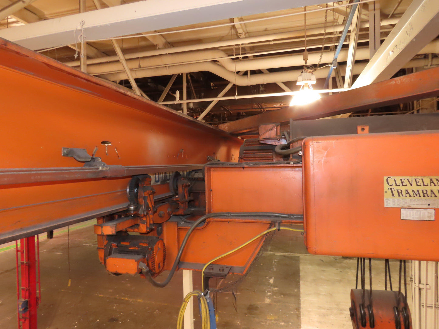 Cleveland Tramrail P&H 11 Ton Double Girder Underhung Bridge Crane 34' 10" Span