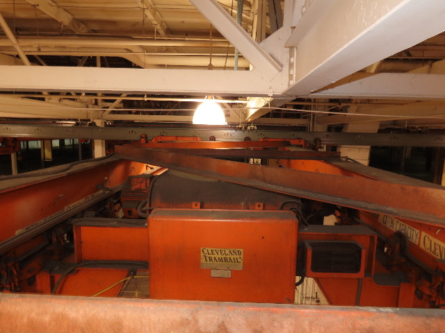 Cleveland Tramrail P&H 11 Ton Double Girder Underhung Bridge Crane 34' 10" Span