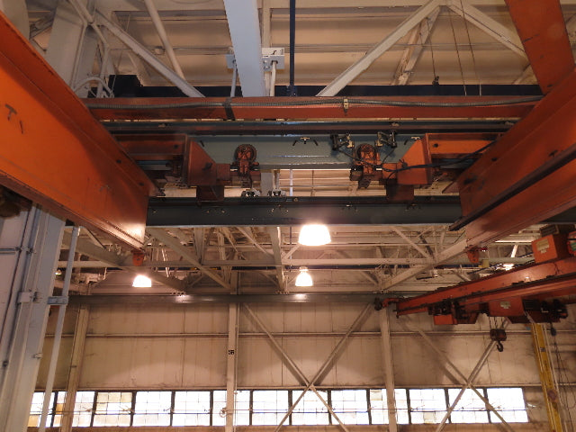 Cleveland Tramrail P&H 11 Ton Double Girder Underhung Bridge Crane 34' 10" Span