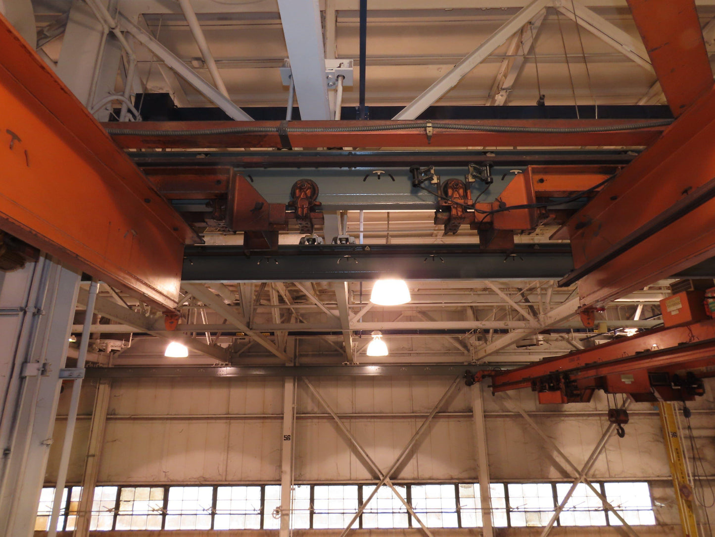 Cleveland Tramrail P&H 11 Ton Double Girder Underhung Bridge Crane 34' 10" Span