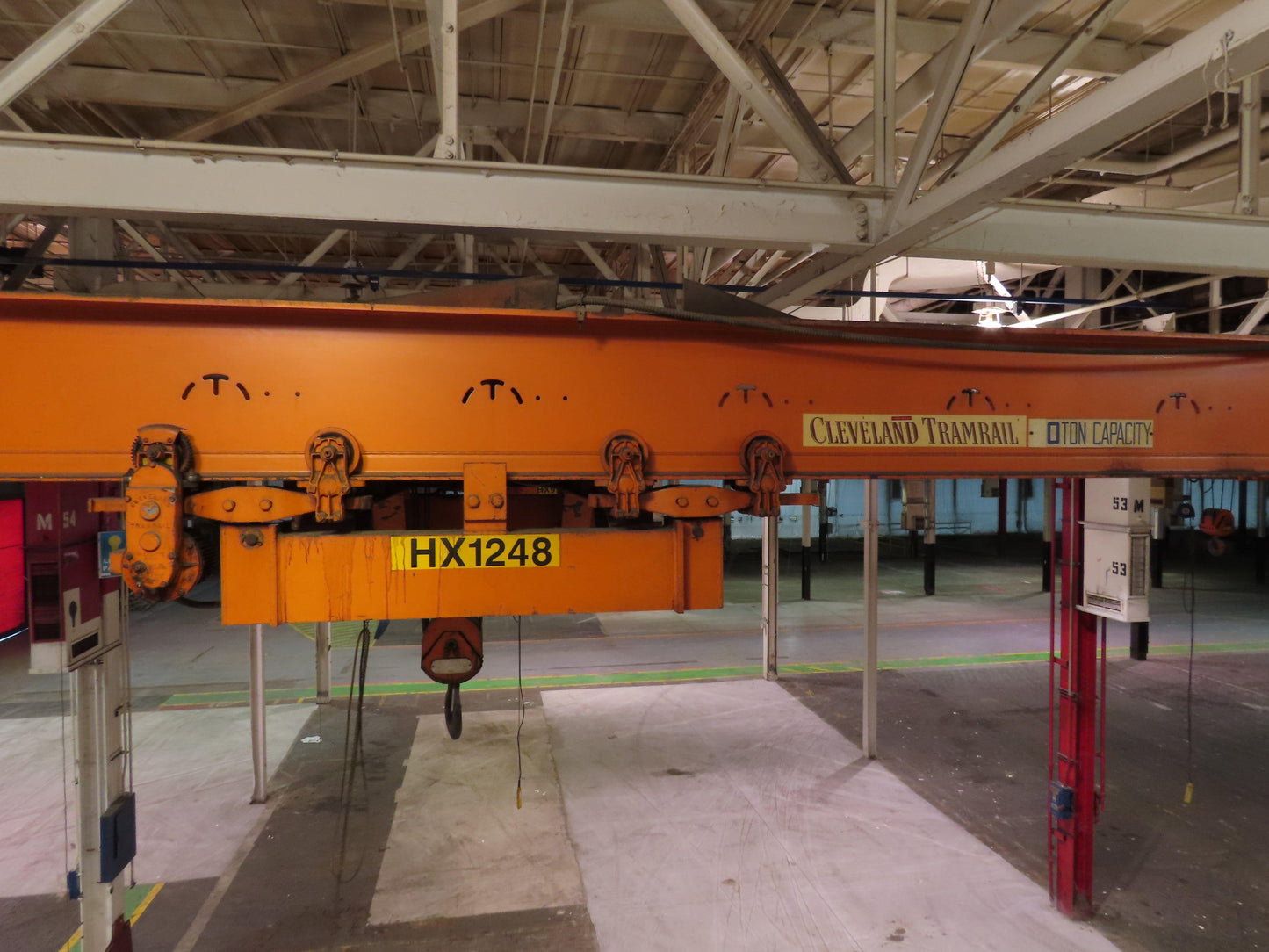 Cleveland Tramrail P&H 11 Ton Double Girder Underhung Bridge Crane 34' 10" Span