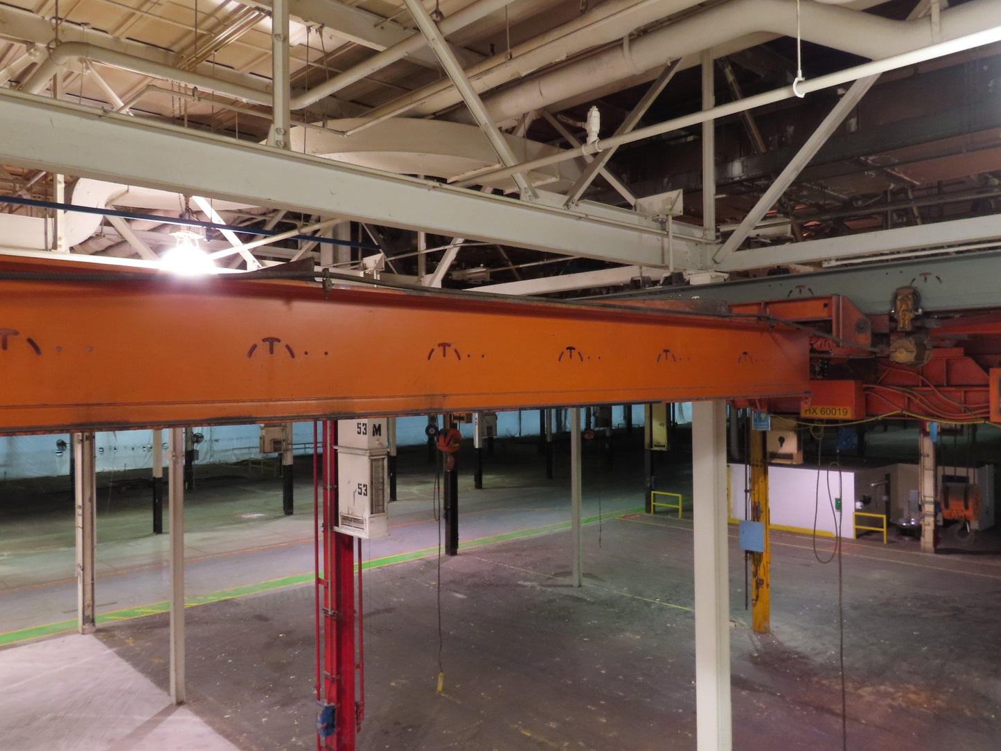 Cleveland Tramrail P&H 11 Ton Double Girder Underhung Bridge Crane 34' 10" Span