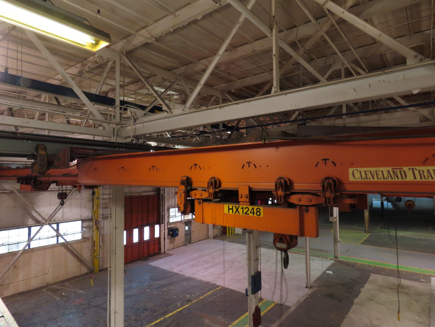 Cleveland Tramrail P&H 11 Ton Double Girder Underhung Bridge Crane 34' 10" Span