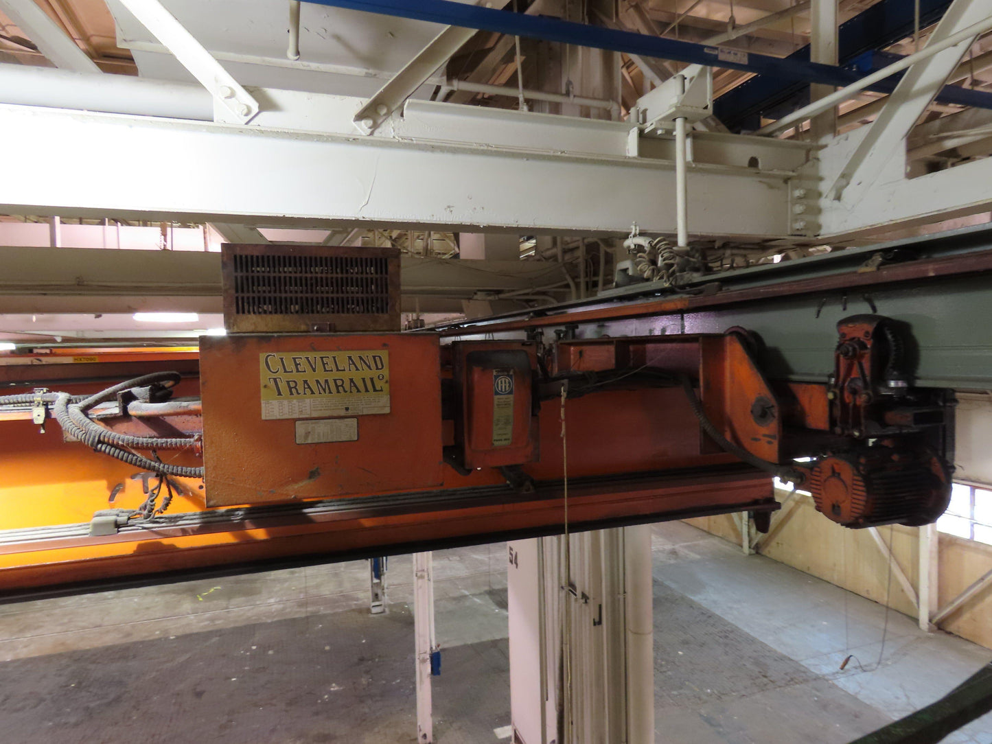 Cleveland Tramrail P&H 15 Ton Double Girder Underhung Bridge Crane 34' 10" Span