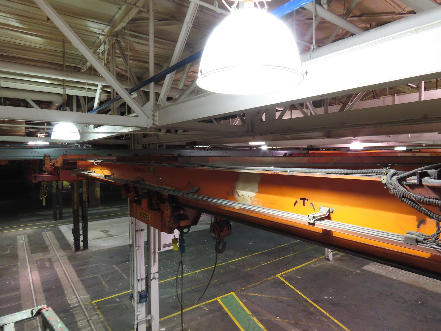 Cleveland Tramrail P&H 15 Ton Double Girder Underhung Bridge Crane 34' 10" Span