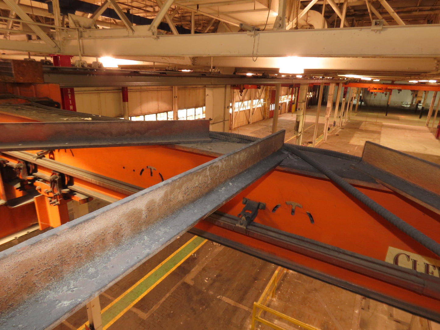 Cleveland Tramrail P&H 15 Ton Double Girder Underhung Bridge Crane 34' 10" Span