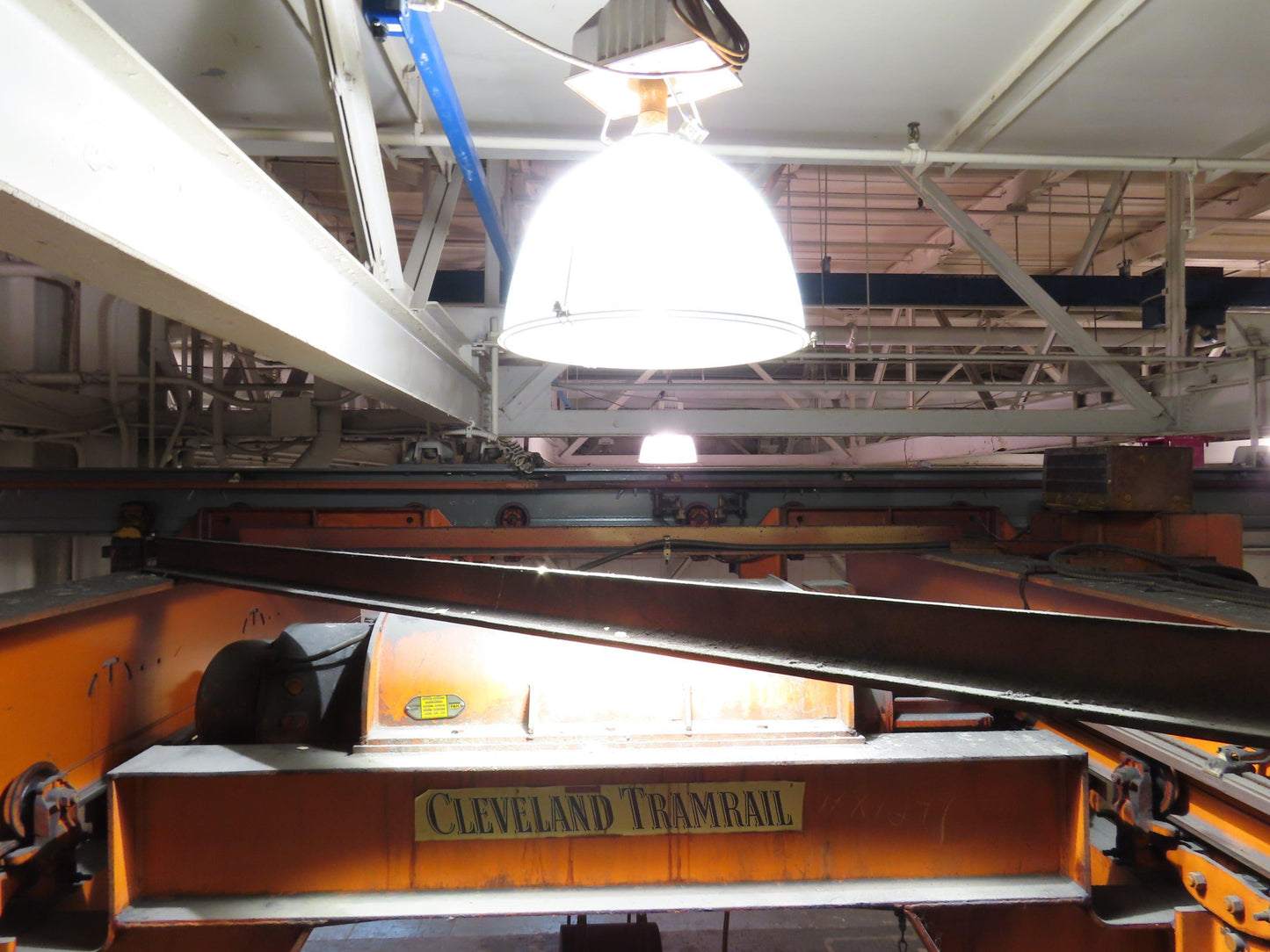 Cleveland Tramrail P&H 15 Ton Double Girder Underhung Bridge Crane 34' 10" Span