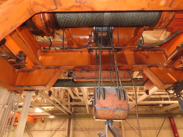 Cleveland Tramrail P&H 15 Ton Double Girder Underhung Bridge Crane 34' 10" Span
