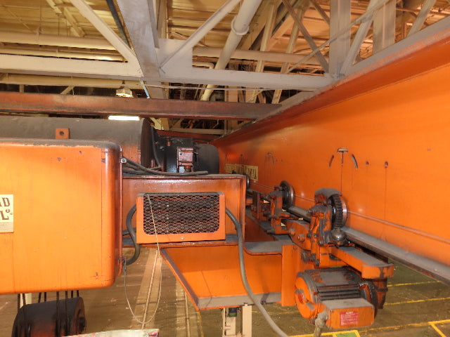 Cleveland Tramrail P&H 15 Ton Double Girder Underhung Bridge Crane 34' 10" Span