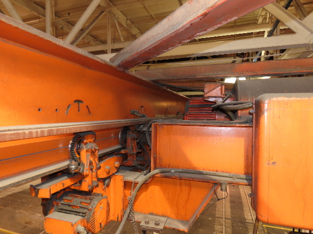 Cleveland Tramrail P&H 15 Ton Double Girder Underhung Bridge Crane 34' 10" Span