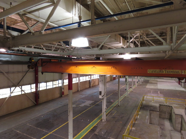 Cleveland Tramrail P&H 15 Ton Double Girder Underhung Bridge Crane 34' 10" Span