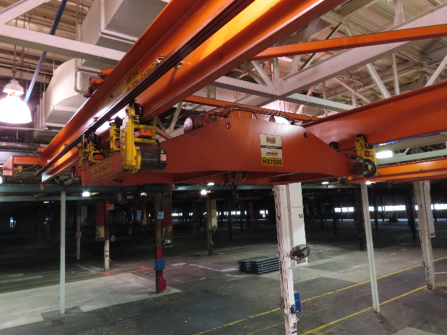Cleveland Tramrail P&H 15 Ton Double Girder Bridge Crane 34' 10" Span w/Remote
