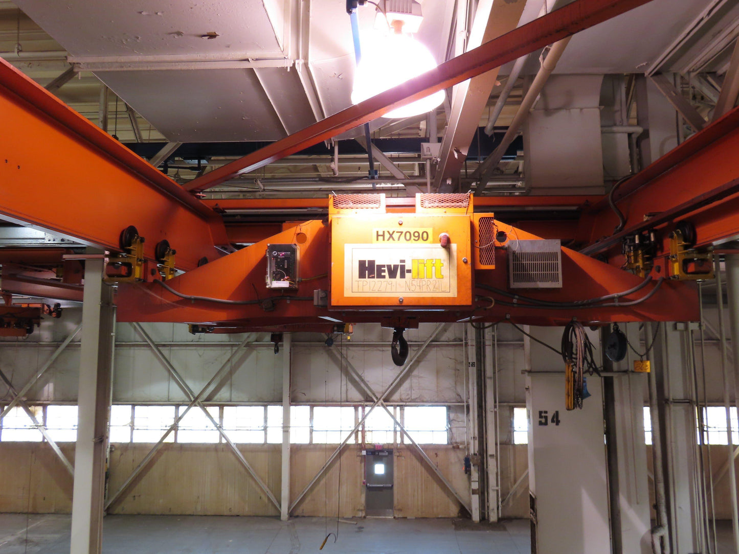 Cleveland Tramrail P&H 15 Ton Double Girder Bridge Crane 34' 10" Span w/Remote
