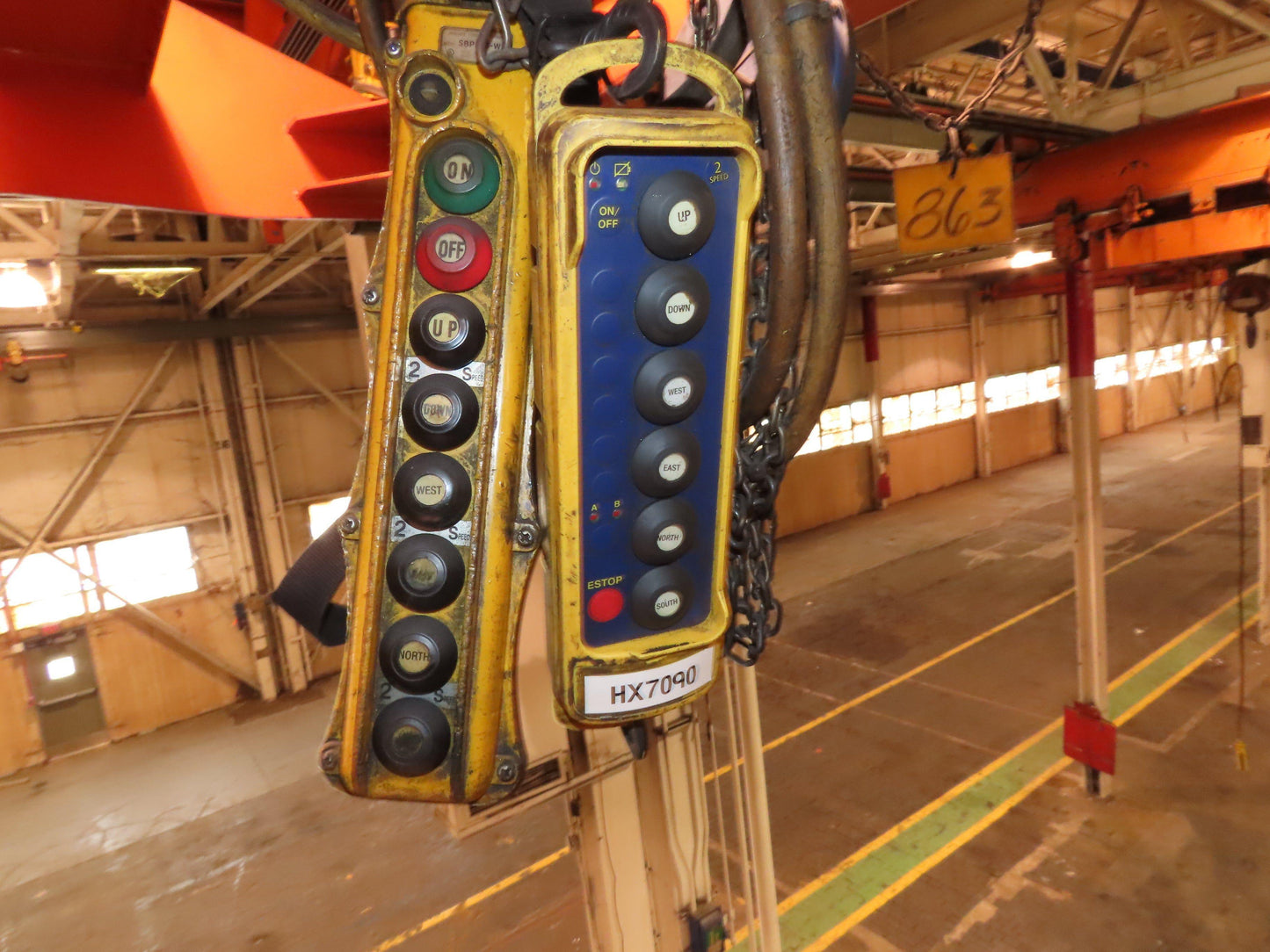 Cleveland Tramrail P&H 15 Ton Double Girder Bridge Crane 34' 10" Span w/Remote
