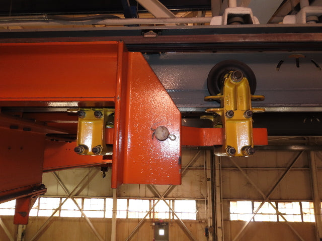Cleveland Tramrail P&H 15 Ton Double Girder Bridge Crane 34' 10" Span w/Remote