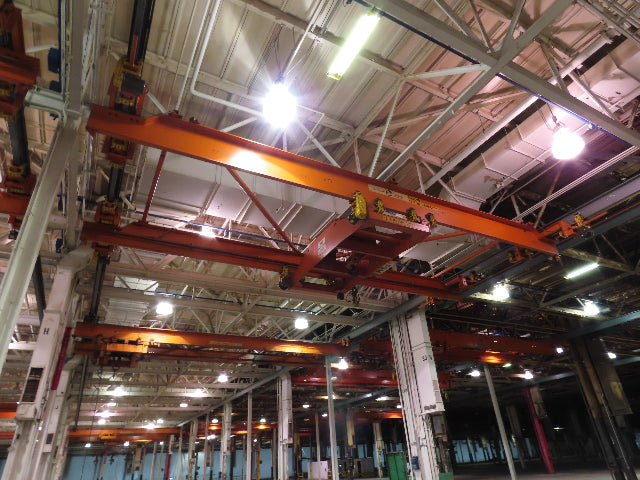 Cleveland Tramrail P&H 15 Ton Double Girder Bridge Crane 34' 10" Span w/Remote