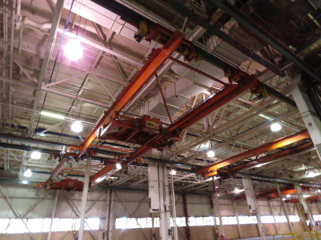 Cleveland Tramrail P&H 15 Ton Double Girder Bridge Crane 34' 10" Span w/Remote