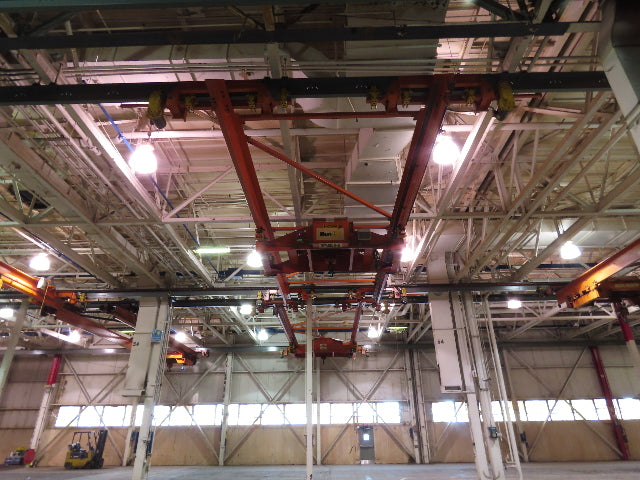 Cleveland Tramrail P&H 15 Ton Double Girder Bridge Crane 34' 10" Span w/Remote