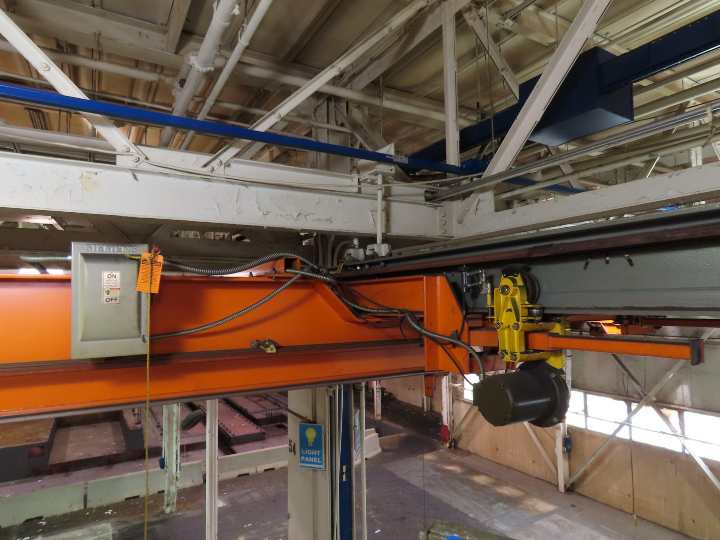 Cleveland Tramrail P&H 15 Ton Double Girder Underhung Bridge Crane 34' 10" Span