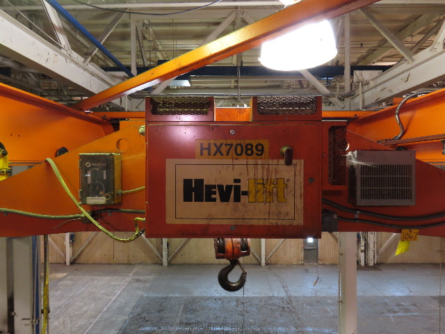 Cleveland Tramrail P&H 15 Ton Double Girder Underhung Bridge Crane 34' 10" Span
