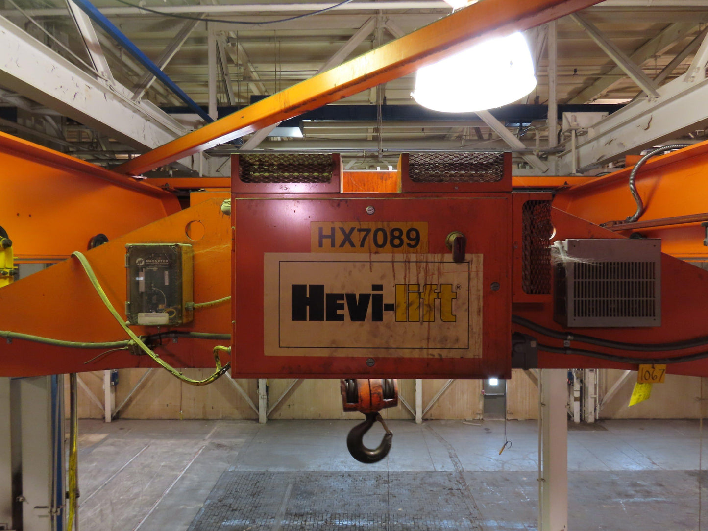 Cleveland Tramrail P&H 15 Ton Double Girder Underhung Bridge Crane 34' 10" Span