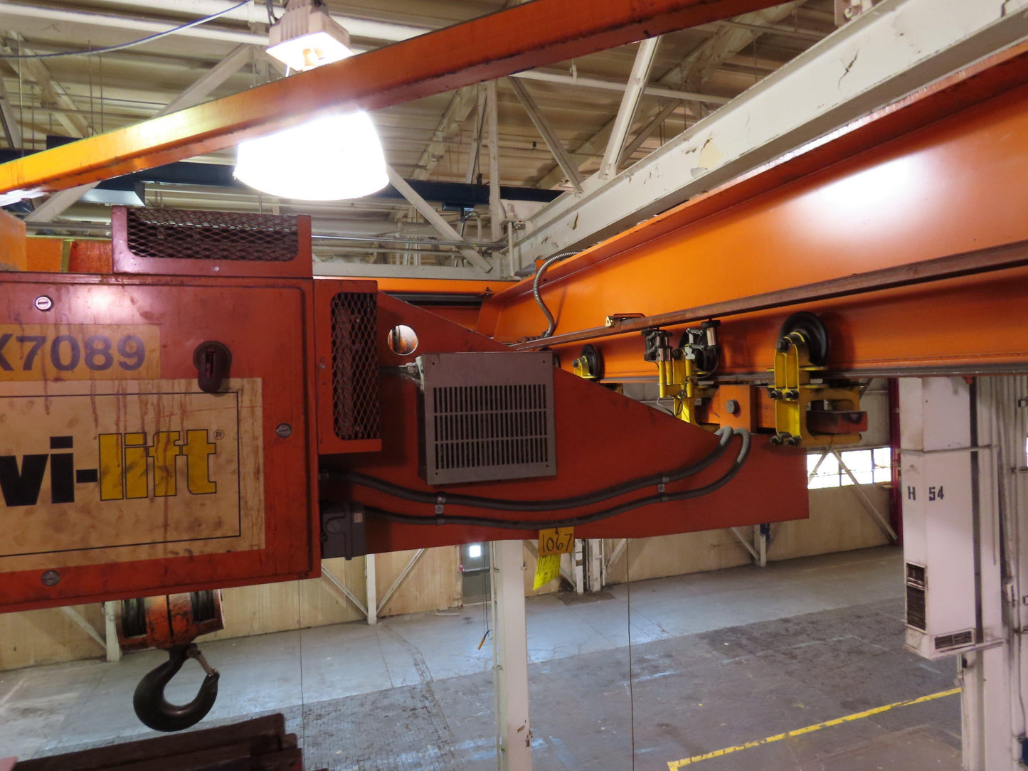 Cleveland Tramrail P&H 15 Ton Double Girder Underhung Bridge Crane 34' 10" Span