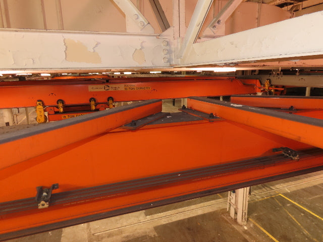 Cleveland Tramrail P&H 15 Ton Double Girder Underhung Bridge Crane 34' 10" Span
