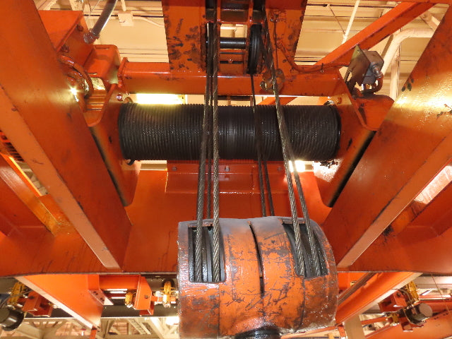 Cleveland Tramrail P&H 15 Ton Double Girder Underhung Bridge Crane 34' 10" Span
