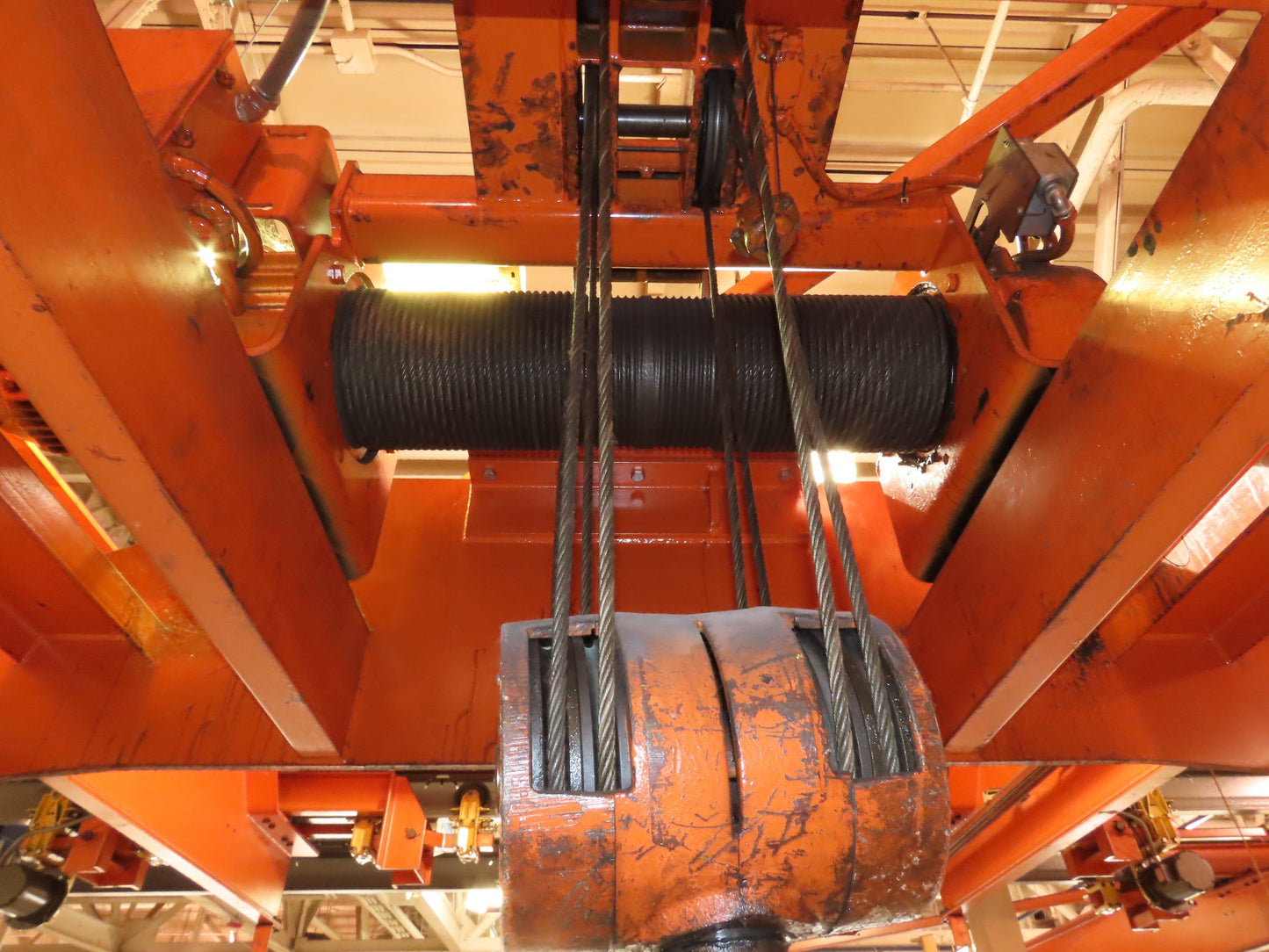 Cleveland Tramrail P&H 15 Ton Double Girder Underhung Bridge Crane 34' 10" Span