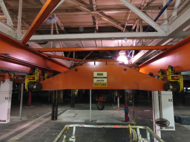 Cleveland Tramrail P&H 15 Ton Double Girder Underhung Bridge Crane 34' 10" Span