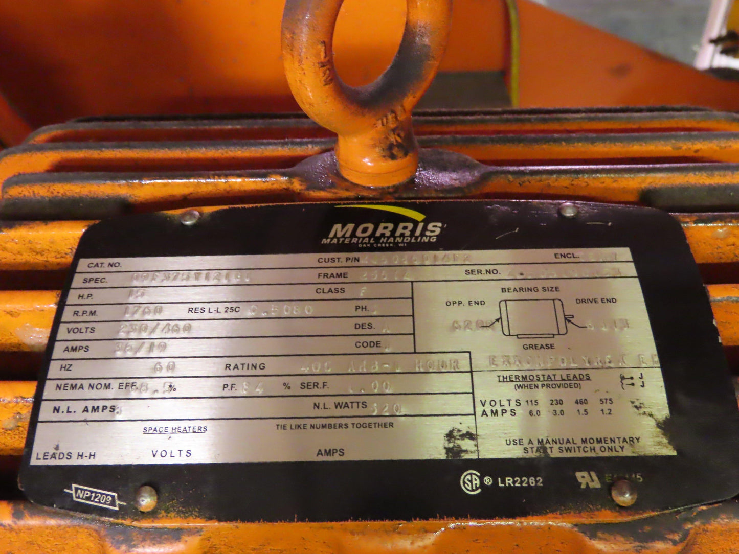 Cleveland Tramrail P&H 15 Ton Double Girder Underhung Bridge Crane 34' 10" Span