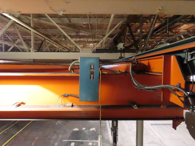 Cleveland Tramrail P&H 15 Ton Double Girder Bridge Crane 34' 10" Span w/Remote