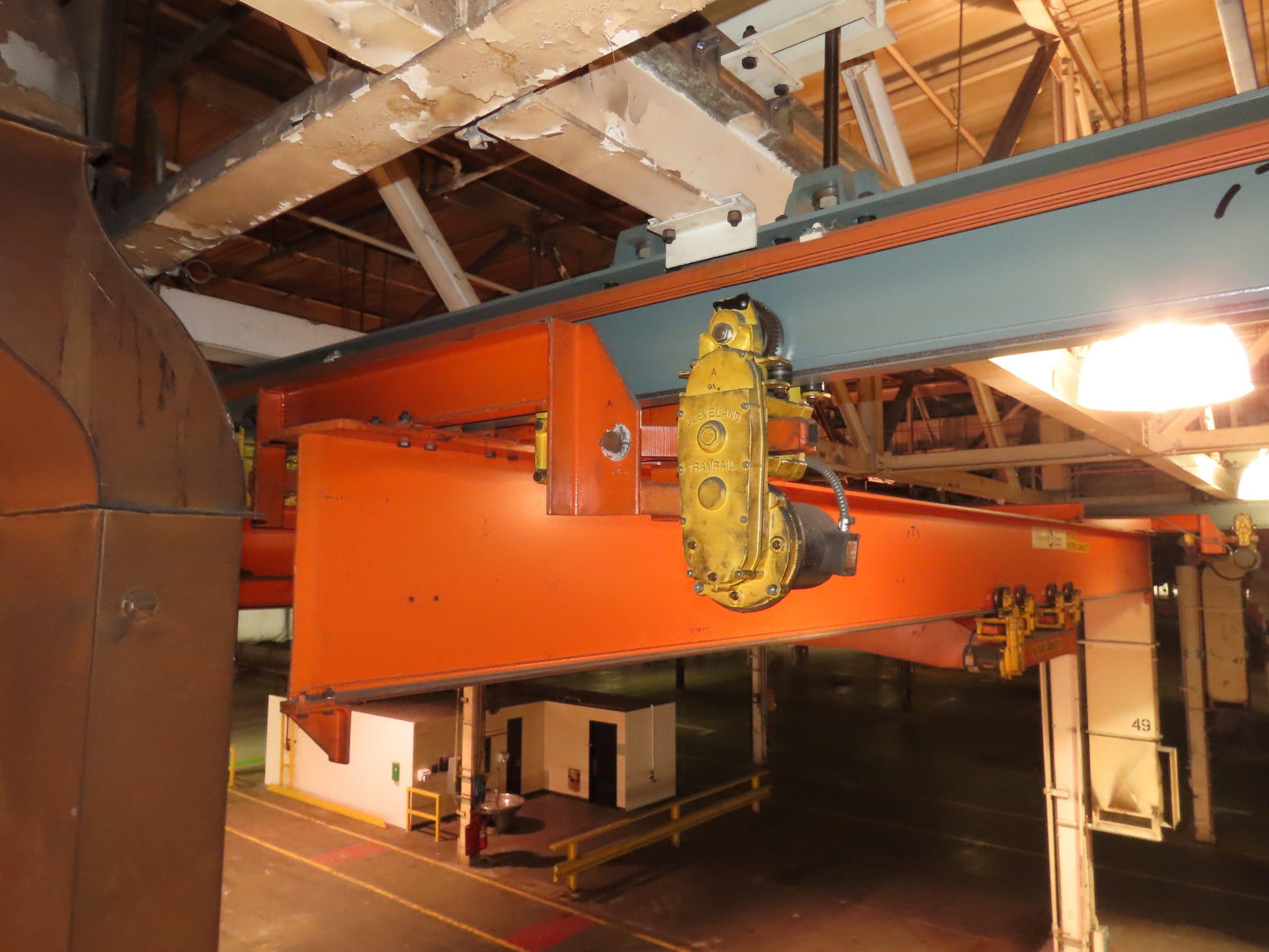 Cleveland Tramrail P&H 15 Ton Double Girder Bridge Crane 34' 10" Span w/Remote