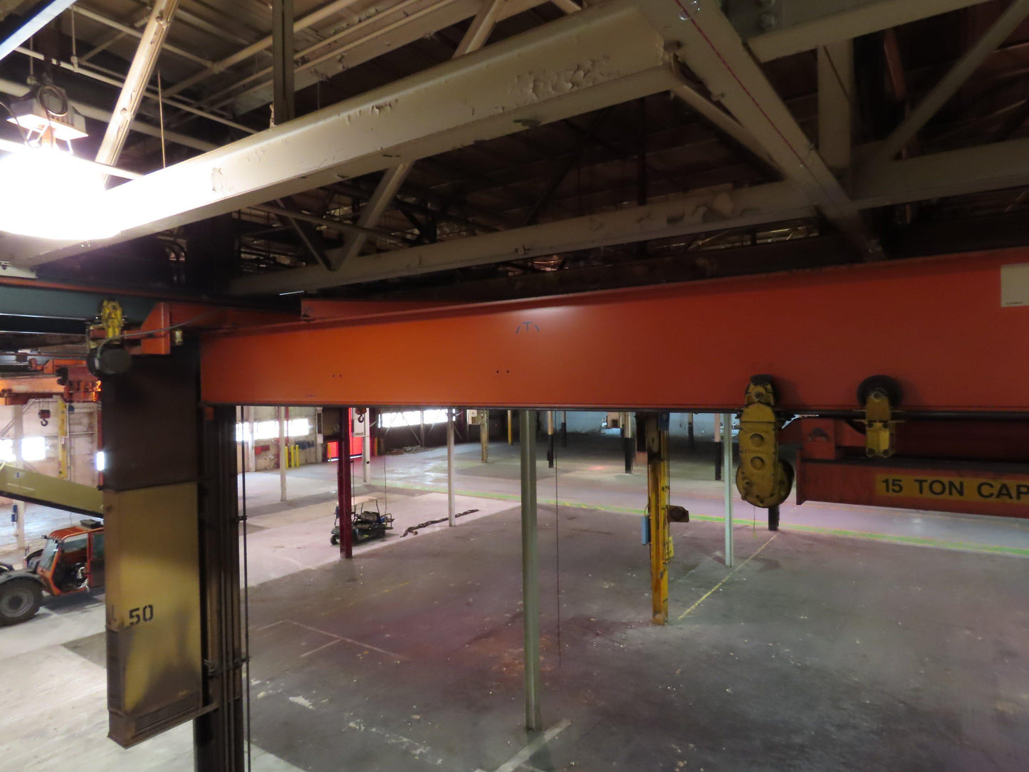 Cleveland Tramrail P&H 15 Ton Double Girder Bridge Crane 34' 10" Span w/Remote