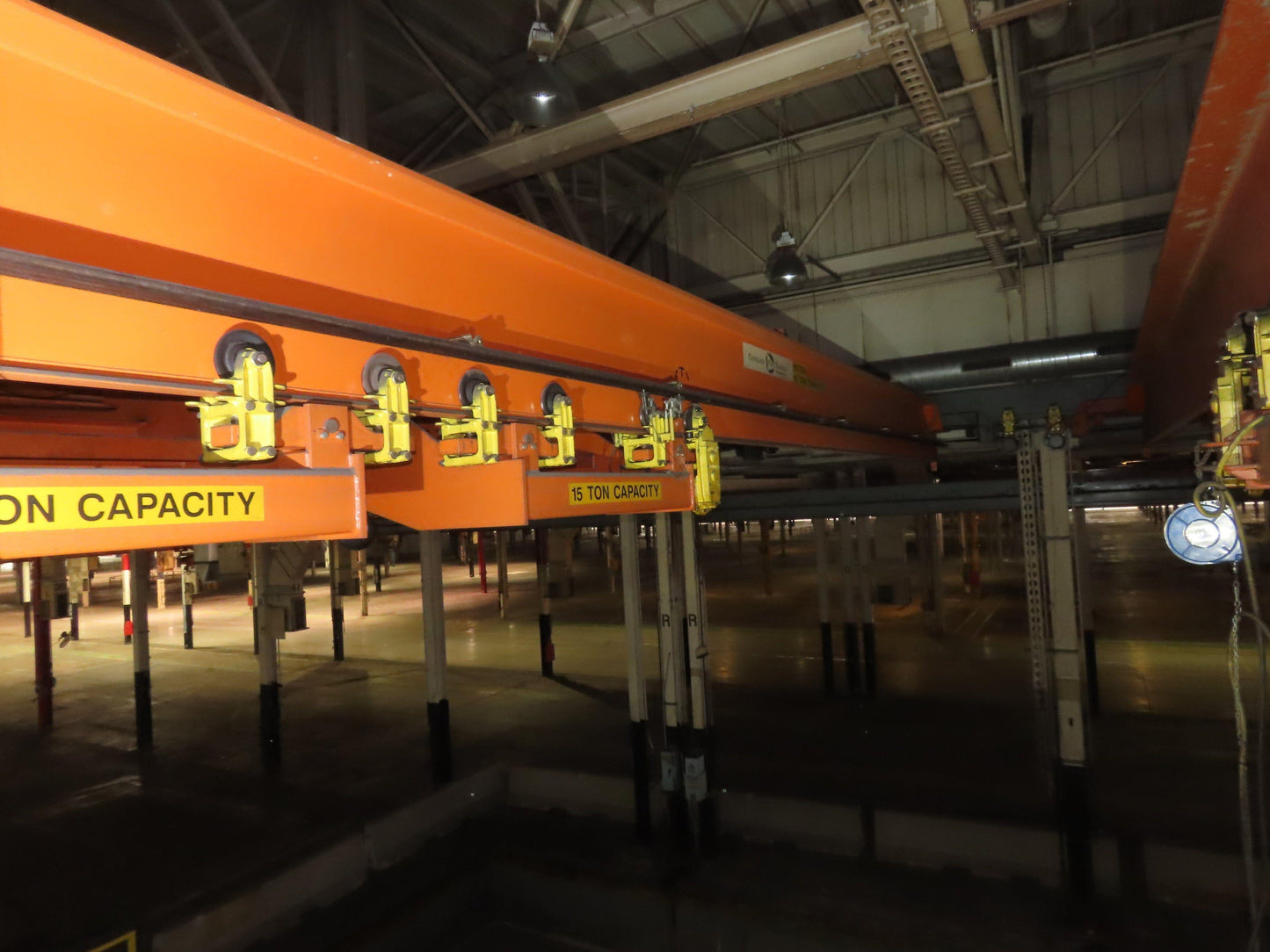 Cleveland Tramrail P&H 15 Ton Double Girder Bridge Crane 45' Span 2-Hoists
