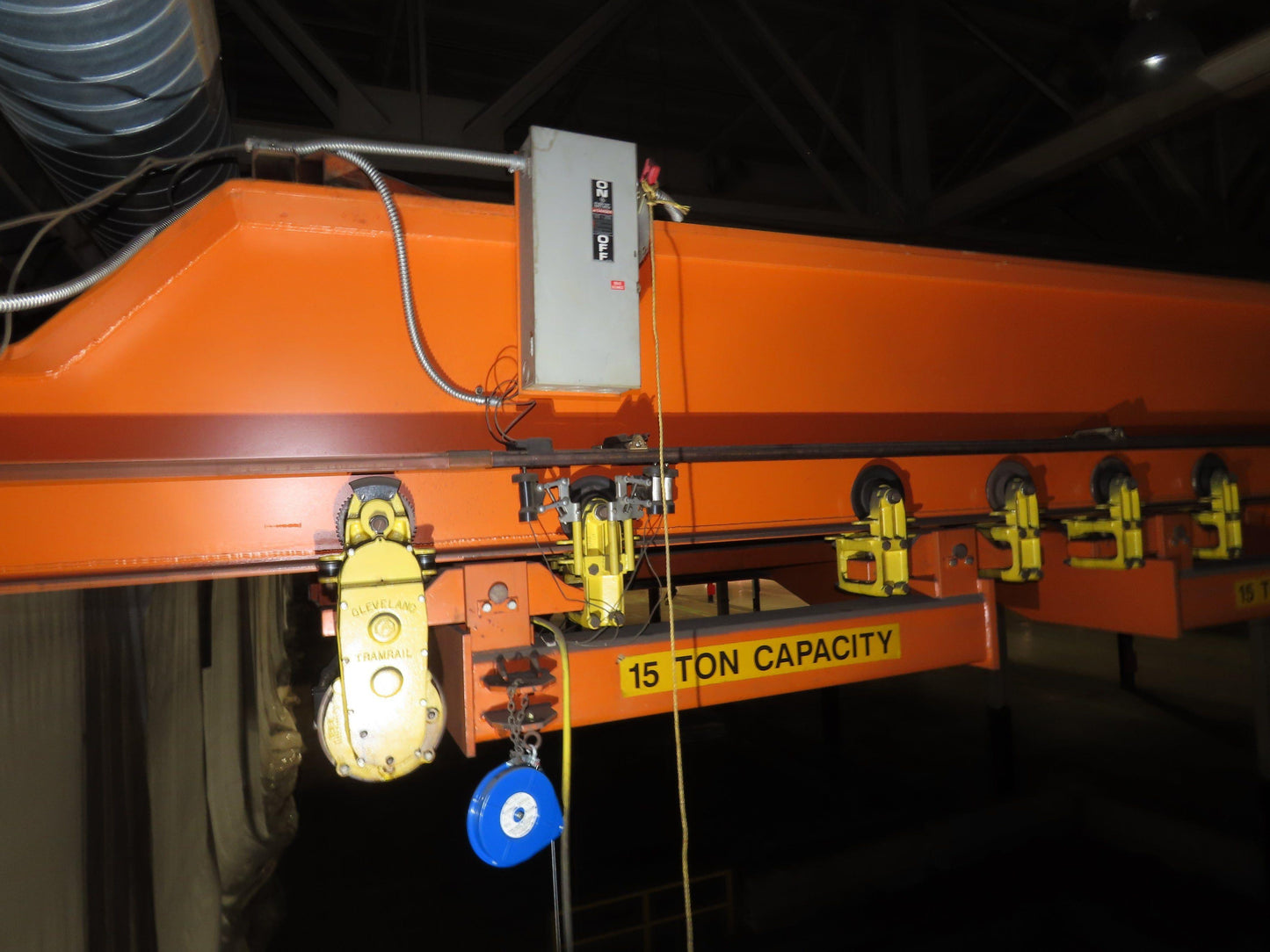 Cleveland Tramrail P&H 15 Ton Double Girder Bridge Crane 45' Span 2-Hoists