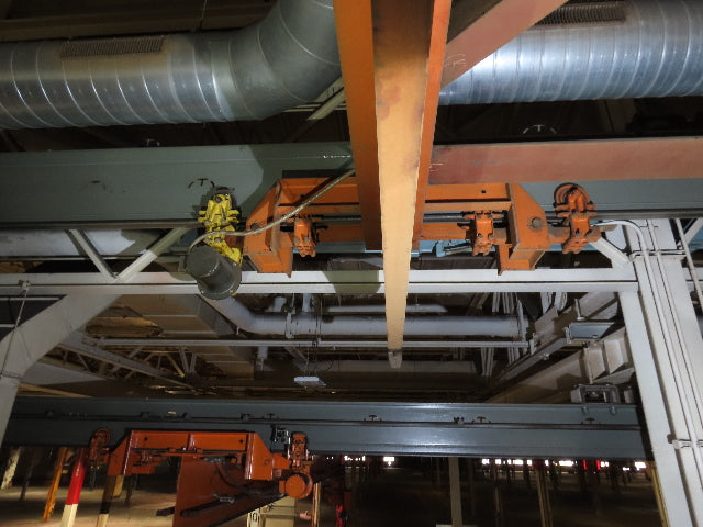 Cleveland Tramrail P&H 15 Ton Double Girder Bridge Crane 45' Span w/Remote